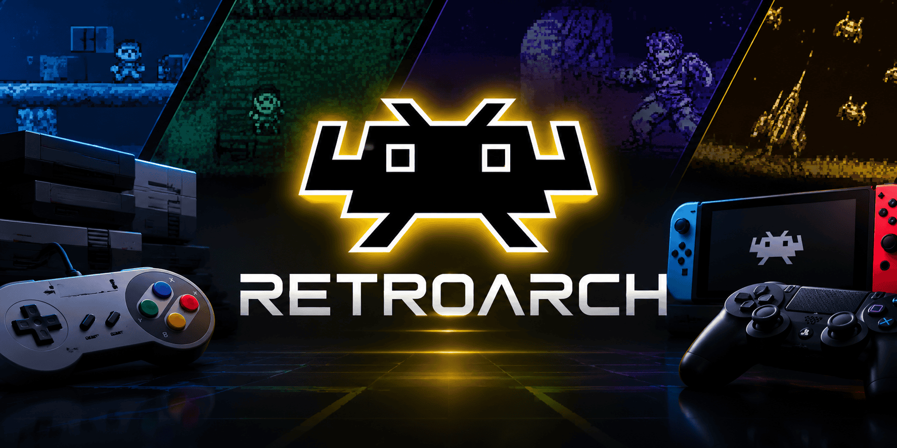 RETROARCH游戏模拟器标志,适用于Xbox平台的游戏开发社区.